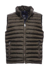 Quilted Zippered Khaki Men Down Vest - Wessi