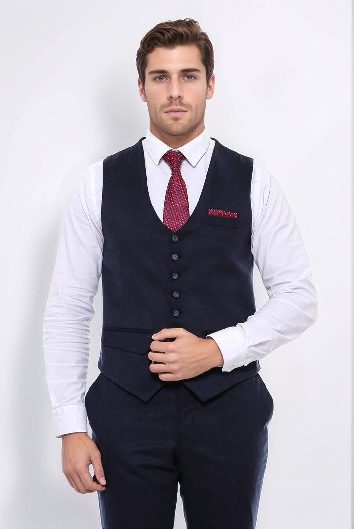 Gilet blu navy a 8 bottoni - Wessi