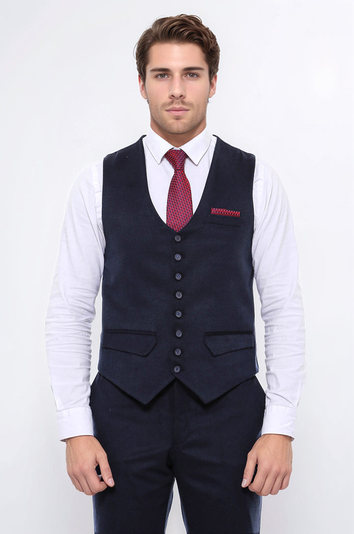 Gilet blu navy a 8 bottoni - Wessi