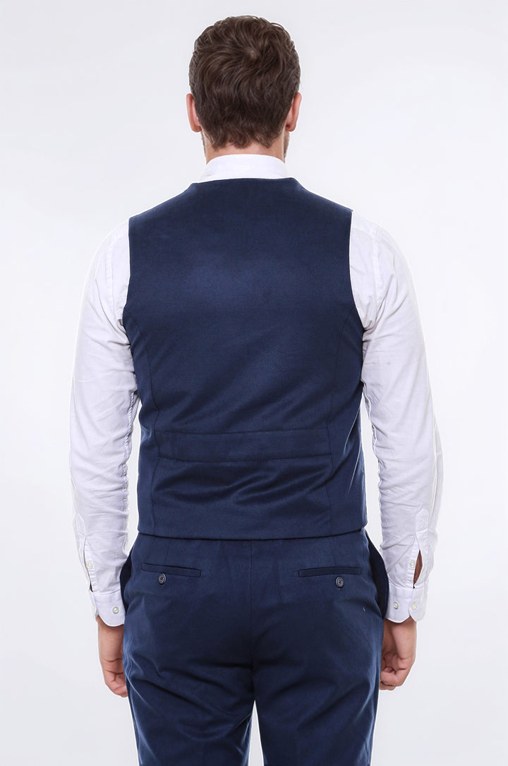 Gilet blu navy semplice con 8 bottoni - Wessi