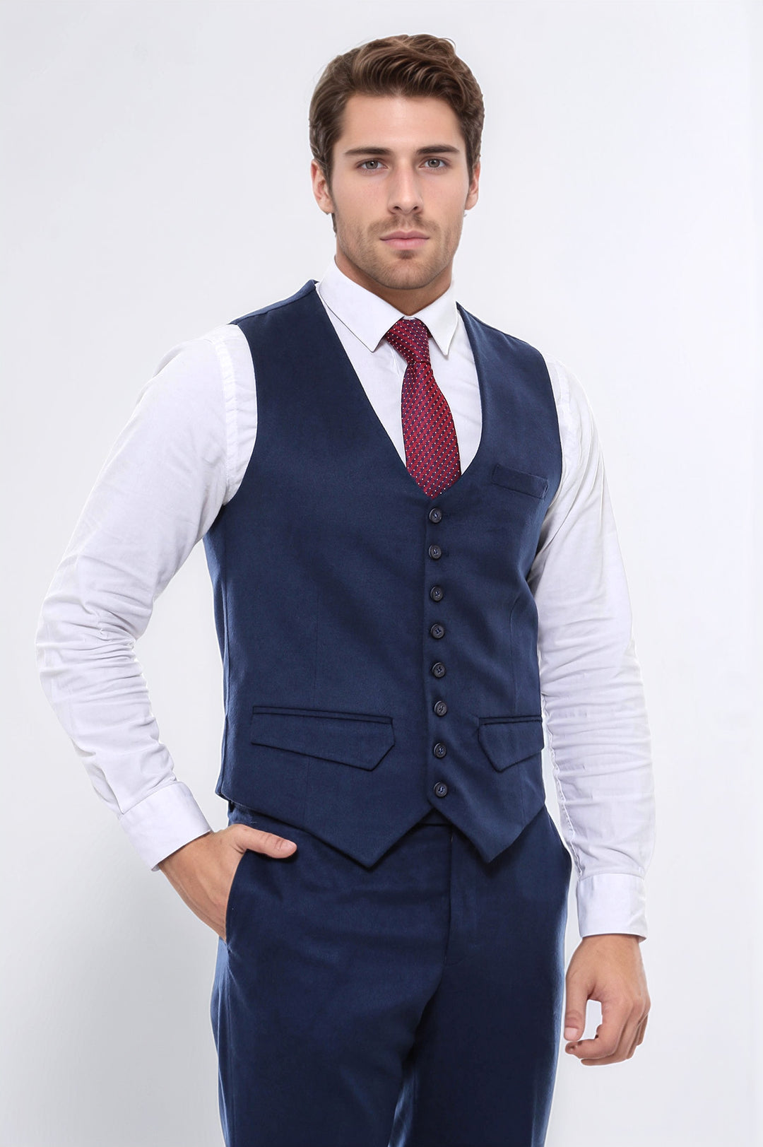 Gilet blu navy semplice con 8 bottoni - Wessi