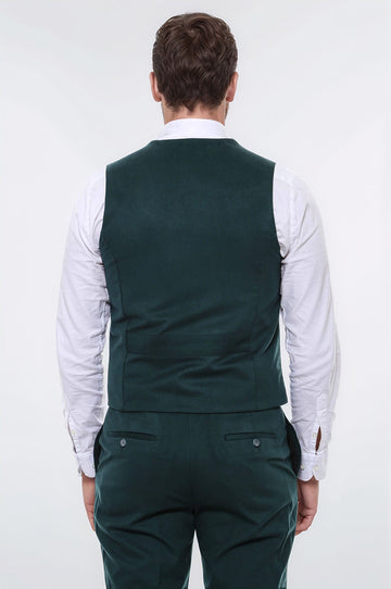 Gilet uni vert à 8 boutons - Wessi