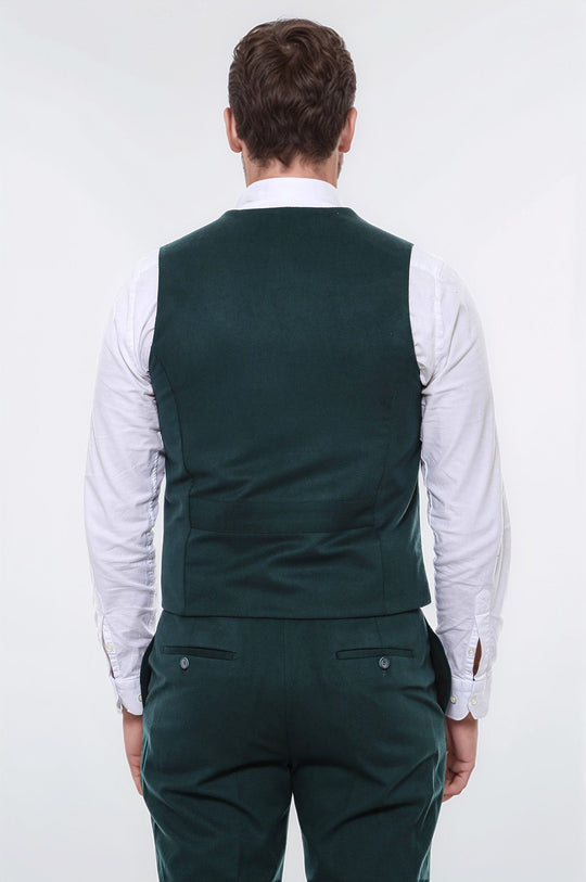 Gilet uni vert à 8 boutons - Wessi