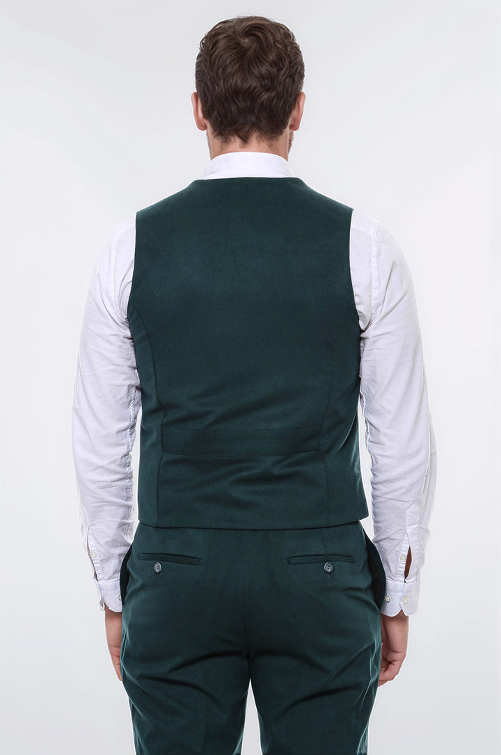 Gilet verde semplice con 8 bottoni - Wessi