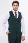 Gilet verde semplice con 8 bottoni - Wessi