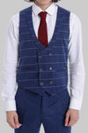 Checked Vest Plain Pants Men Set - Wessi