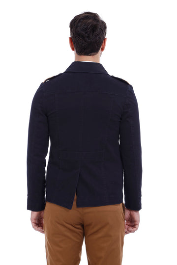 Manteau Epaulette 4 Poches Noir Délavé-Wessi