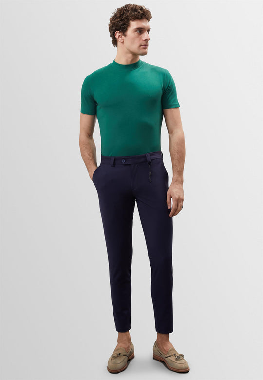 Pantalon Slim Homme Bleu Marine Détail Accessoires - Wessi