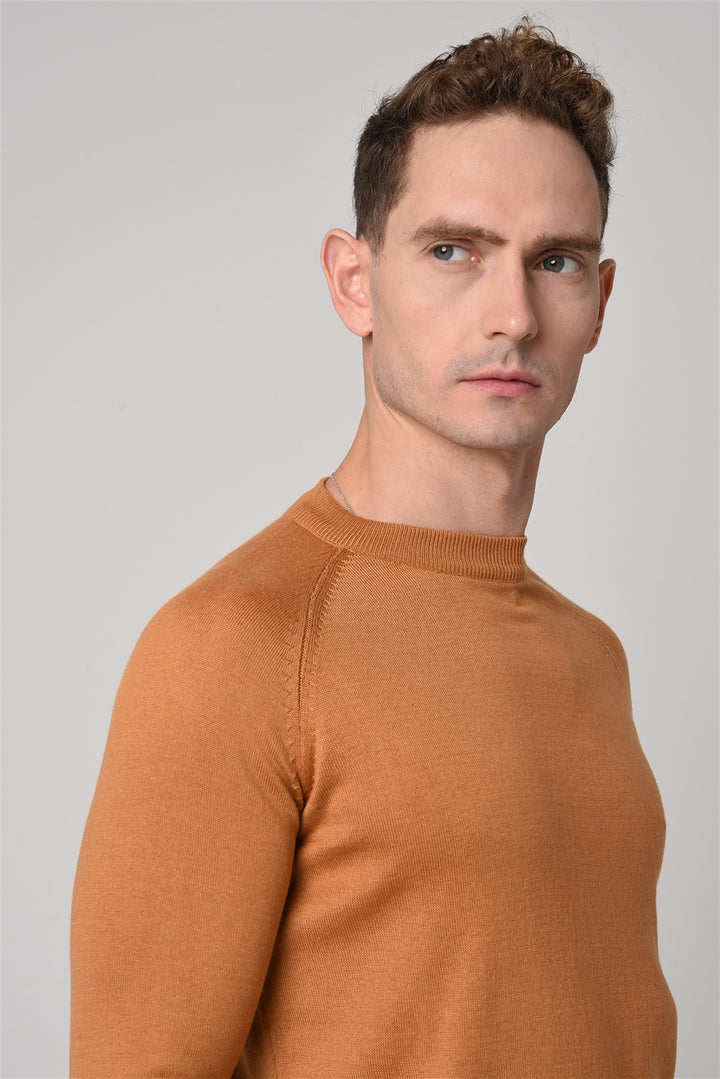 Men's Tabac Crew Neck Slim Fit Knitwear Sweater - Wessi