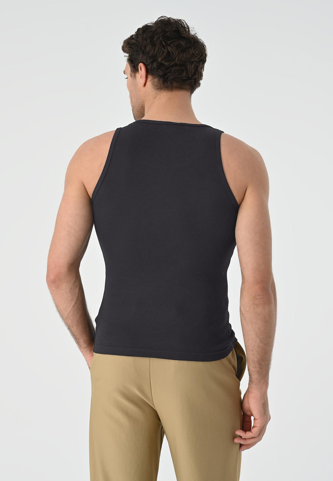 Men's Anthracite Slim Fit Tank Top - Wessi