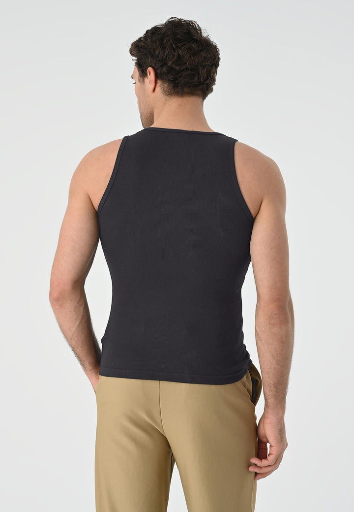 Men's Anthracite Slim Fit Tank Top - Wessi