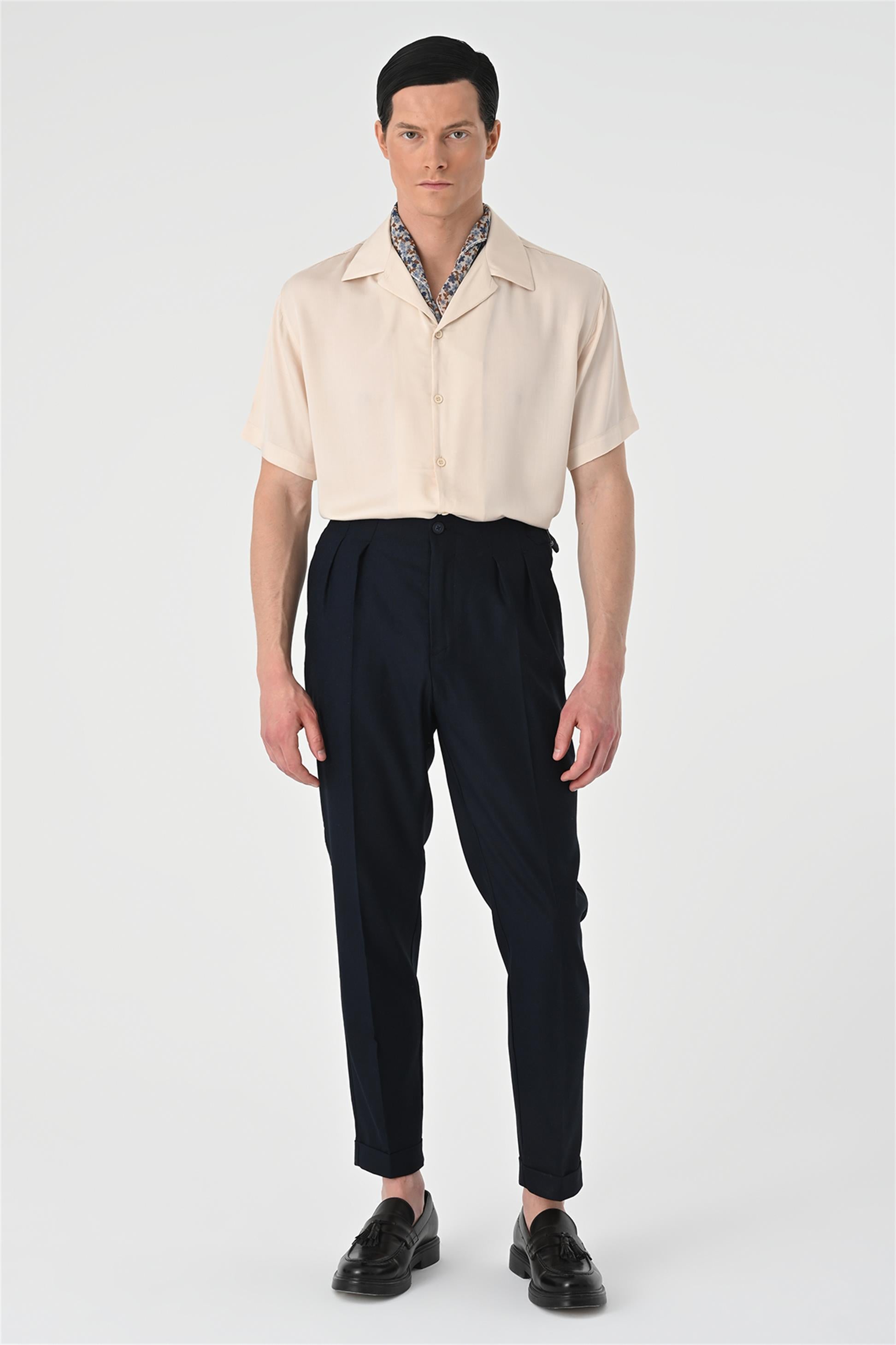 Tシャツ・カットソー   South Beige Logo Open Collar Polo Short Sleeve Men's Beige Open Collar Oversized Short Sleeve Shirt - Wessi