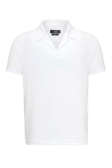 Men's Ecru Camp Collar Regular Fit  T-Shirt - Wessi