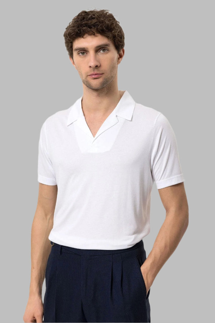Camiseta Hombre Crudo Regular Fit Cuello Camp - Wessi