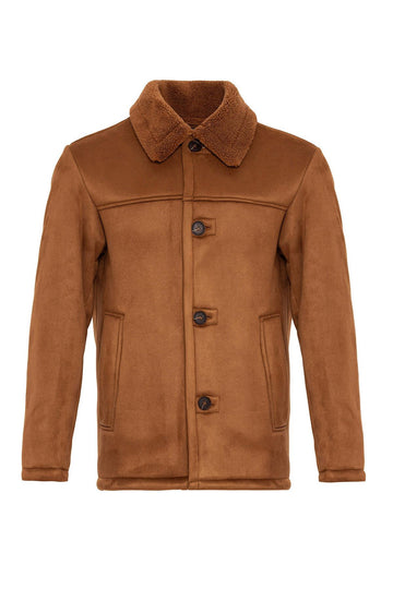 Veste en daim doublée marron pour homme - Wessi