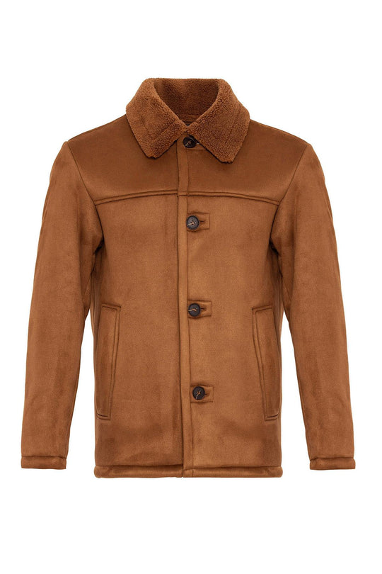 Veste en daim doublée marron pour homme - Wessi
