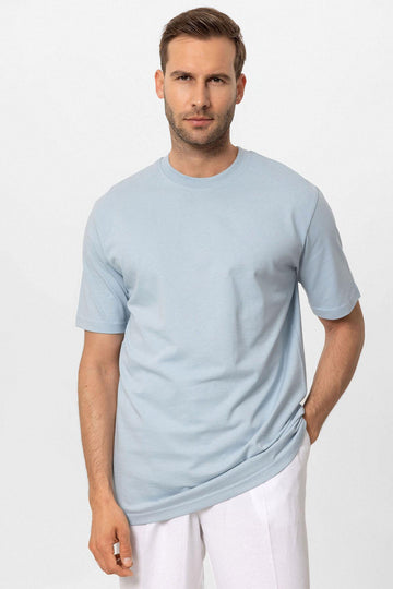 T-shirt basique col rond homme bleu bébé - Wessi
