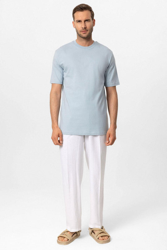 T-shirt basique col rond homme bleu bébé - Wessi
