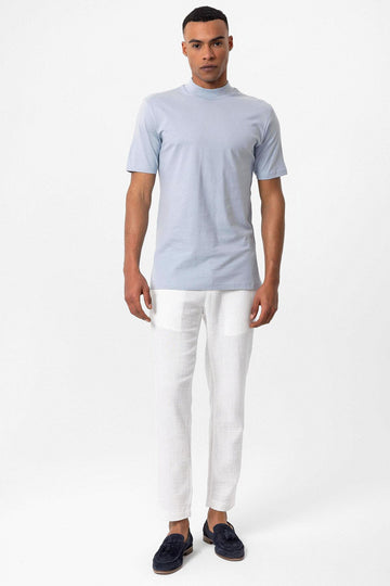 Men's Baby Blue Slim Fit Basic T-Shirt - Wessi