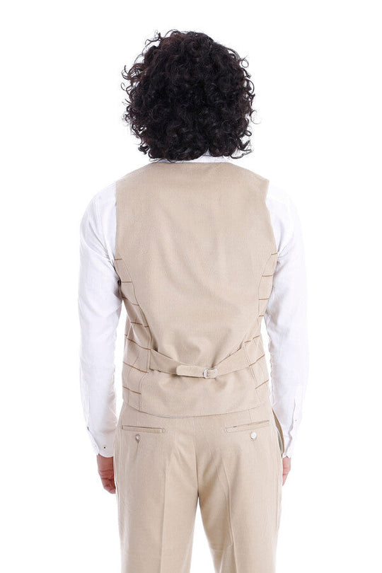 Ensemble gilet et pantalon beige pour homme - Wessi