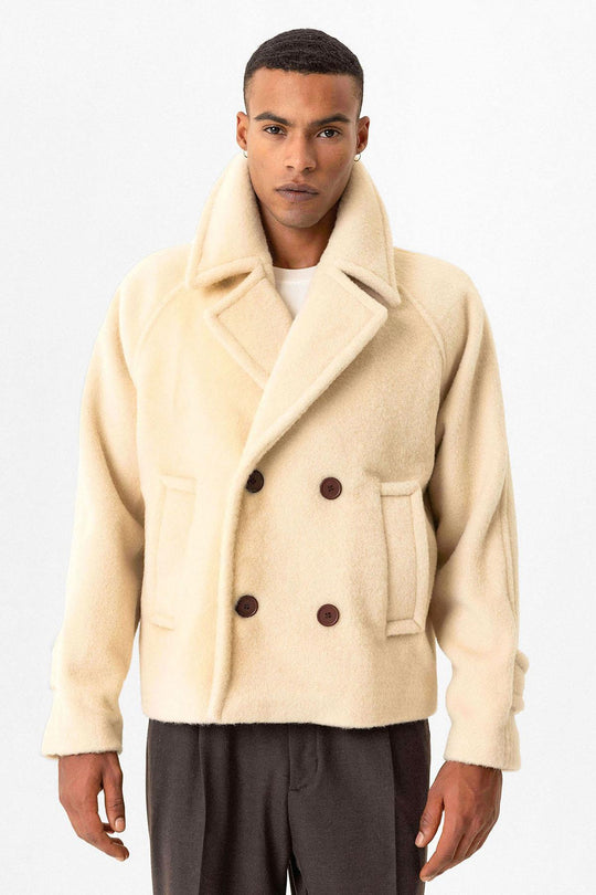 Beige Veste pour homme à double boutonnage et coupe courte - Wessi