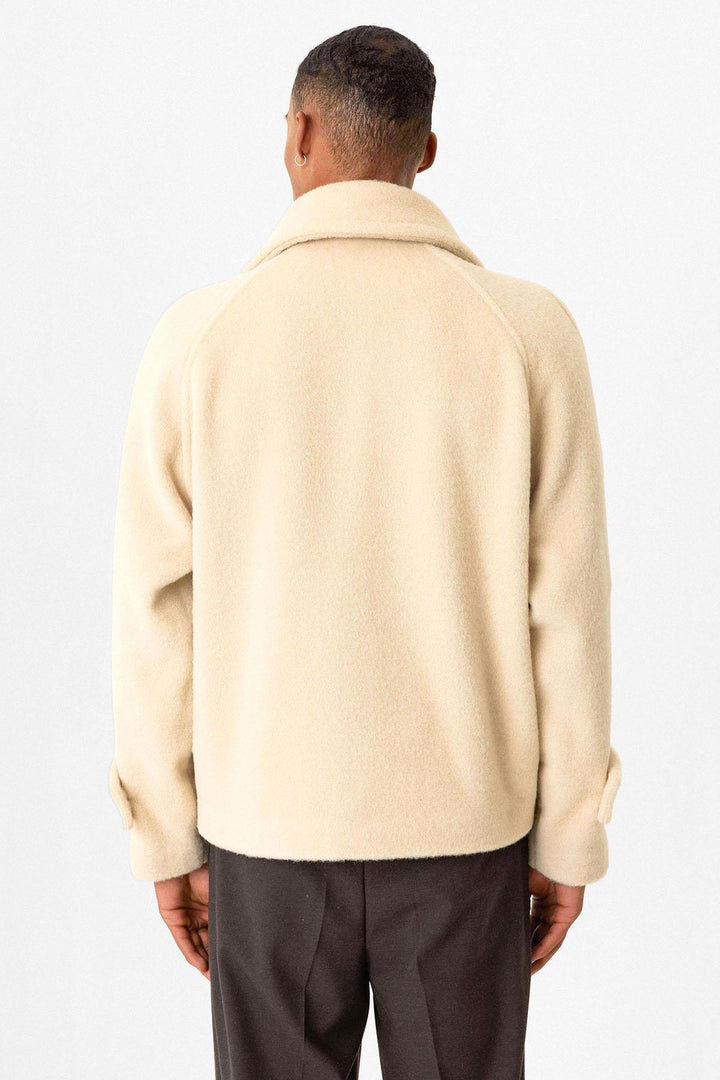 Cappotto da uomo corto fit doppiopetto beige Antioch