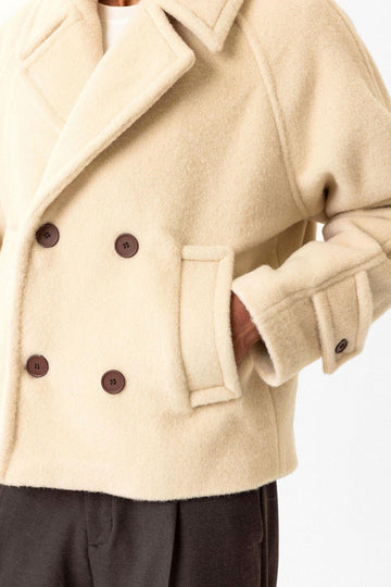 Beige Veste pour homme à double boutonnage et coupe courte - Wessi
