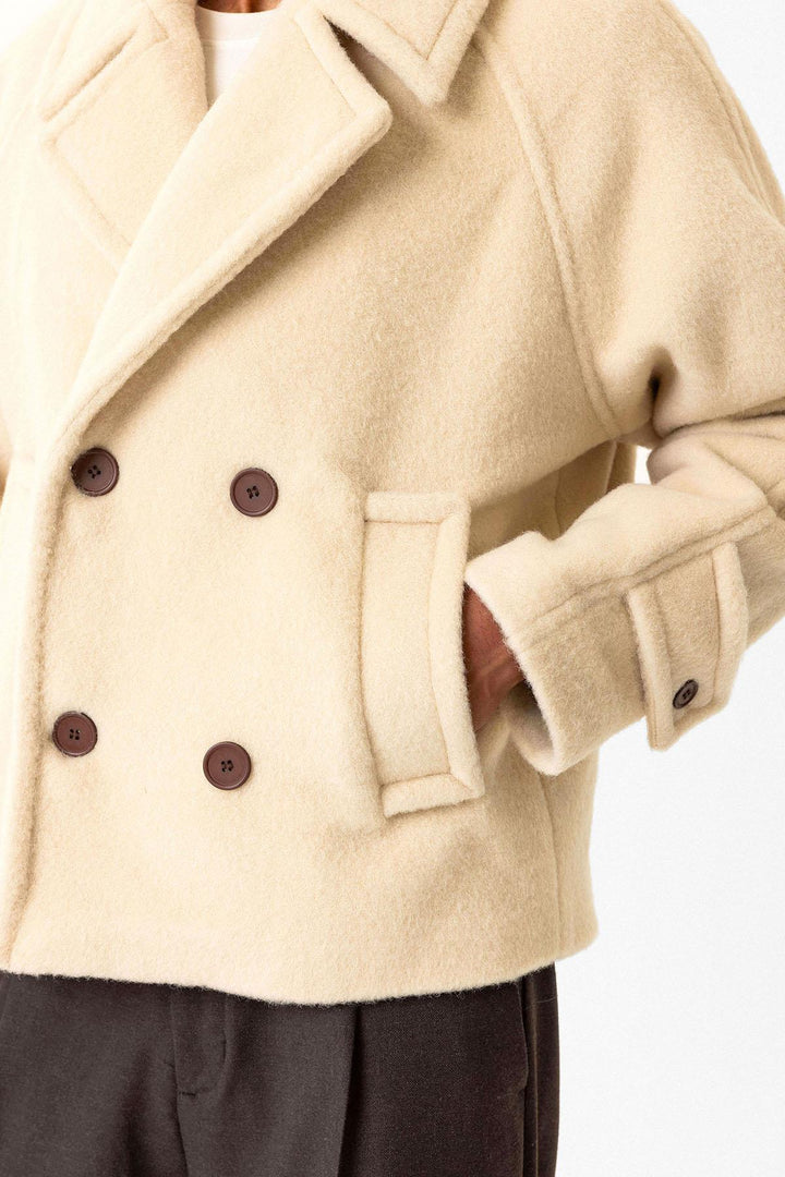 Cappotto da uomo corto fit doppiopetto beige Antioch