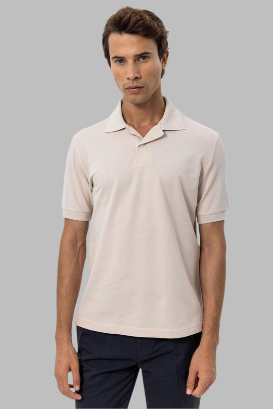تي شيرت بولو رجالي باللون البيج - ويسي