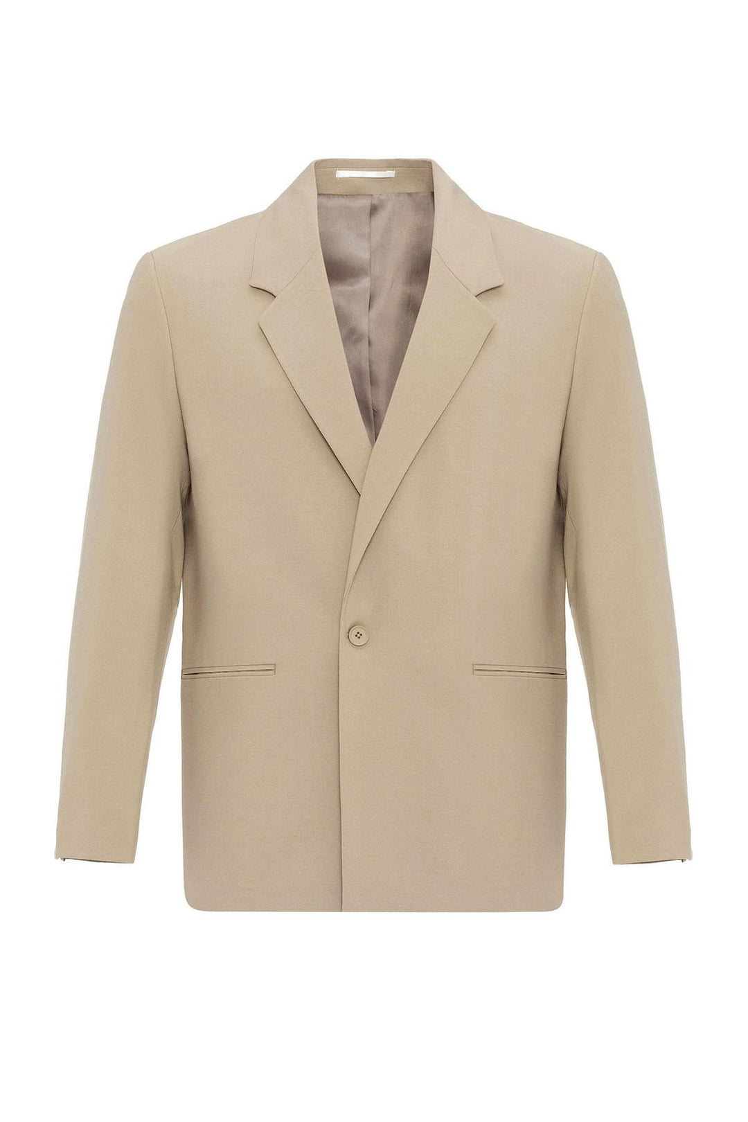 Beige Giacca Blazer Relaxed a Unico Bottone per Uomo - Wessi