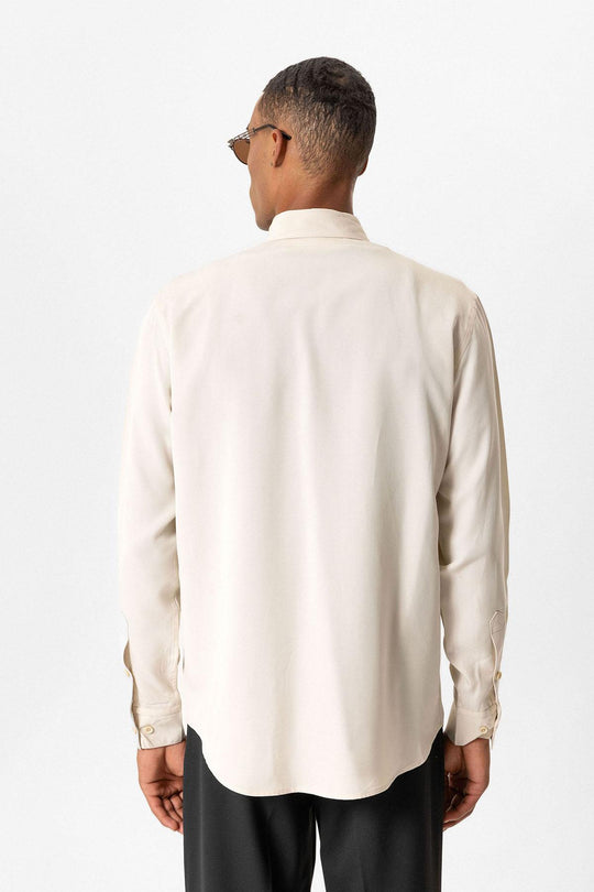 Beige قميص رجالي من قماش تينسل التقني - ويسي