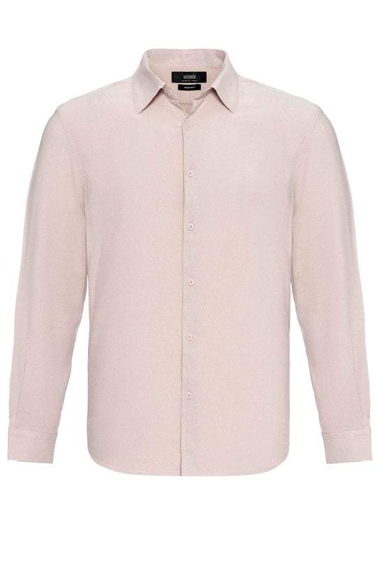 Men's Beige Long-Sleeve Linen Shirt - Wessi Wessi - Discover Diversity Men's Beige Long-Sleeve Linen Shirt - Wessi Wessi - Discover Diversity