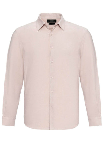 Chemise Homme Beige à Manches Longues en Lin - Wessi
