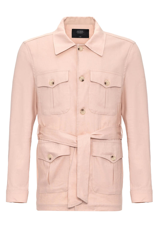 Manteau de Lin Saisonnier Ceinturé à Taille Poudre pour Homme - Wessi