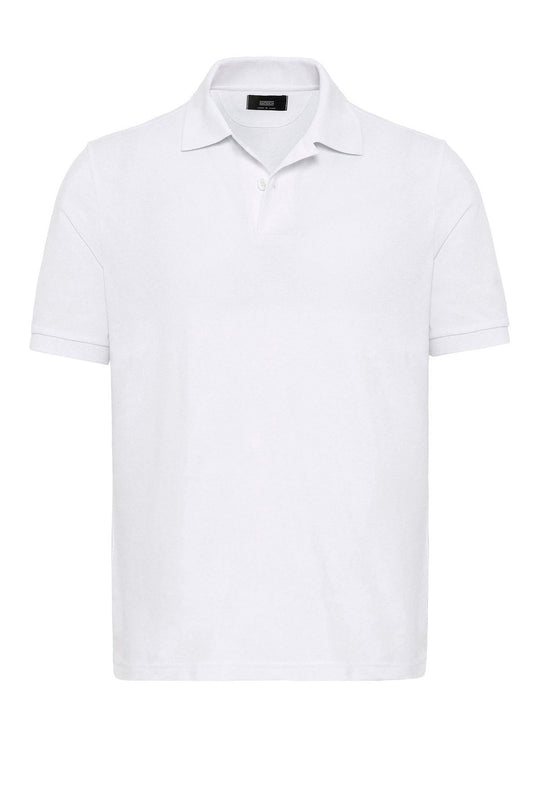 Men's White Polo Neck T-Shirt - Wessi
