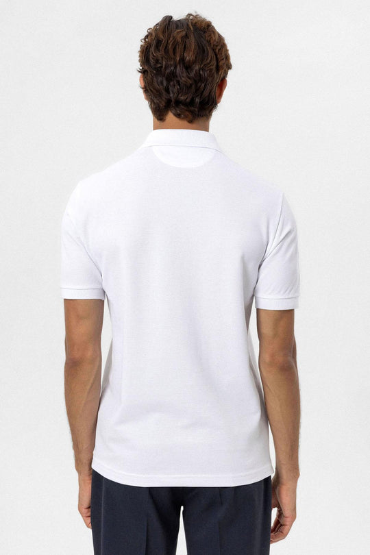 Men's White Polo Neck T-Shirt - Wessi
