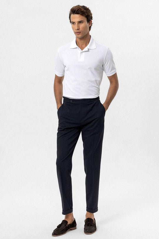 Men's White Polo Neck T-Shirt - Wessi