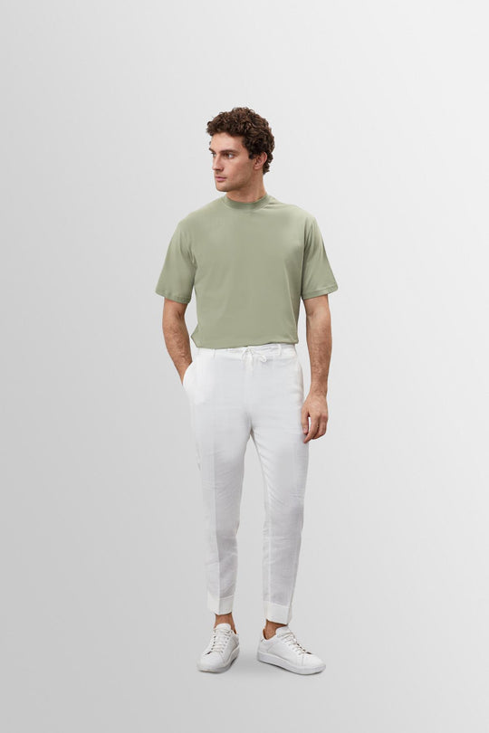 T-shirt basic girocollo kaki chiaro da uomo - Wessi