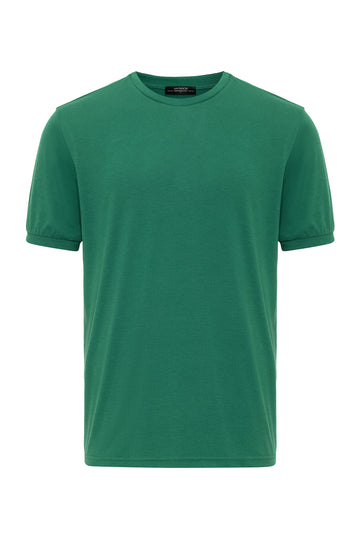Men's Green Crew Neck  T-Shirt - Wessi