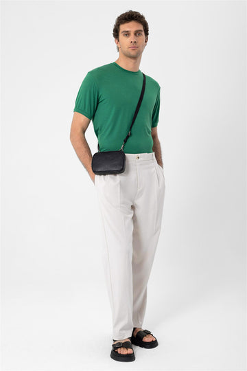 Men's Green Crew Neck  T-Shirt - Wessi