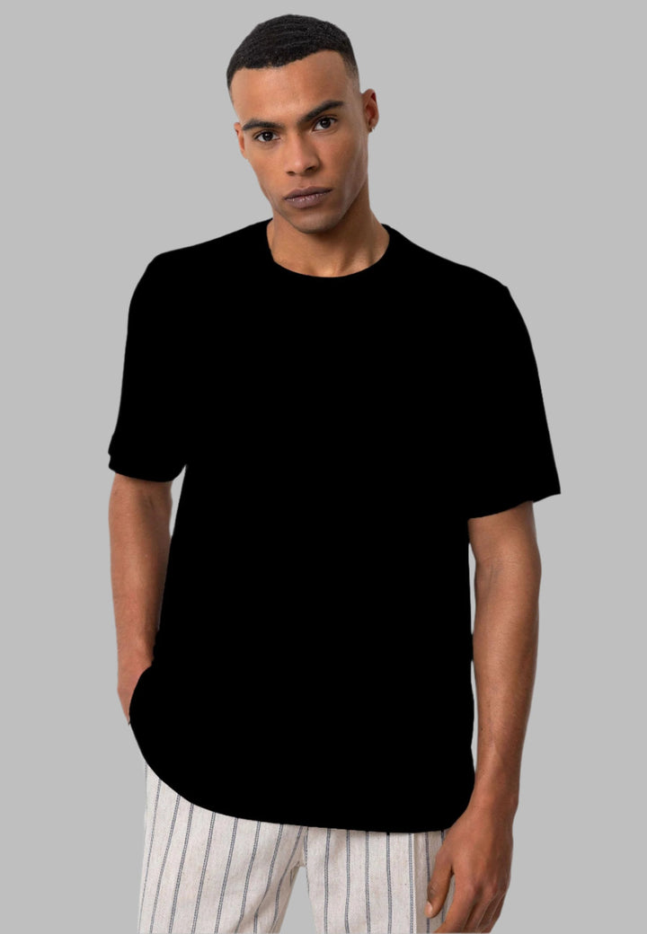 Men's Black Regular Fit Crew Neck T-Shirt - Wessi