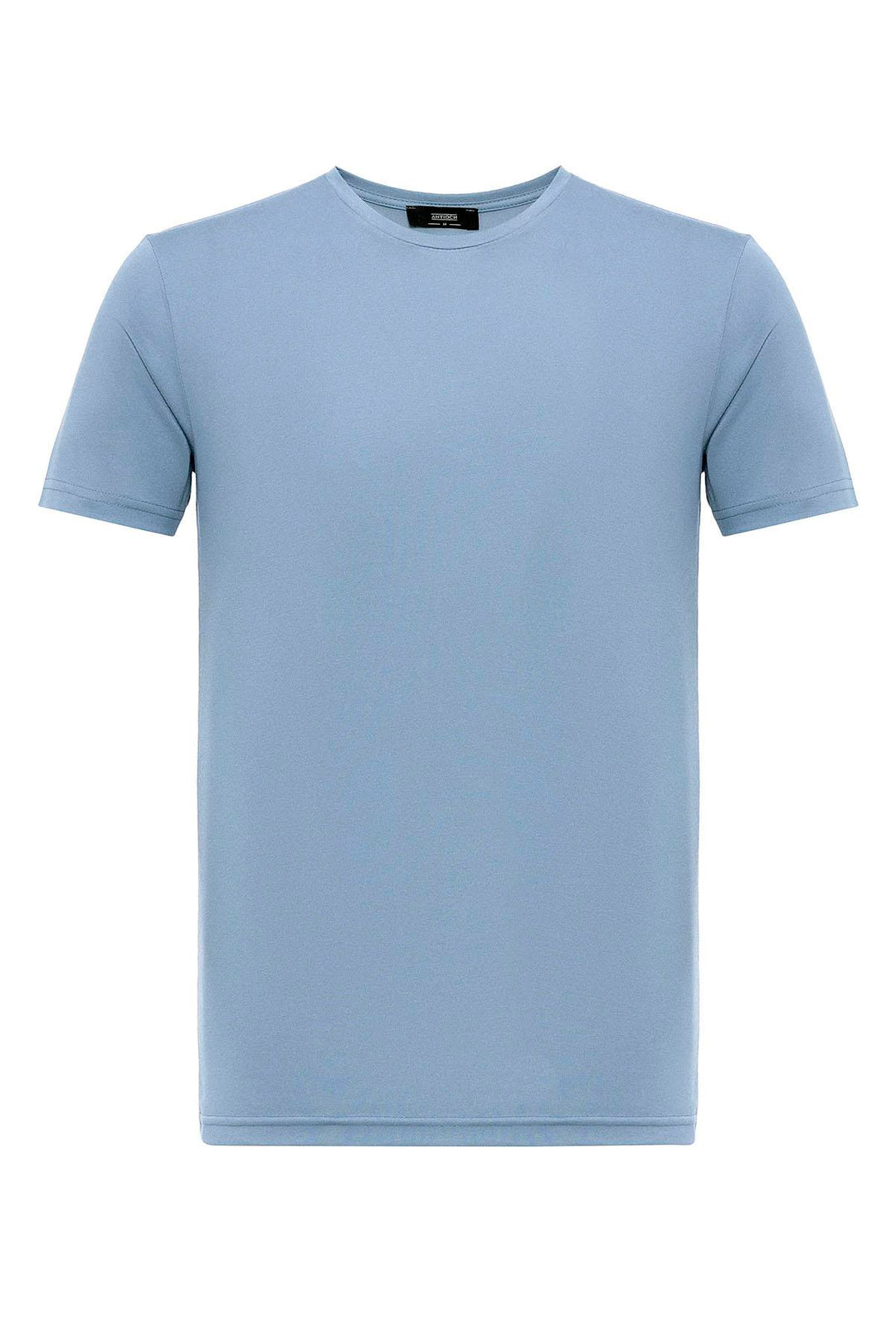 Camiseta de hombre azul con cuello redondo y corte slim - Wessi