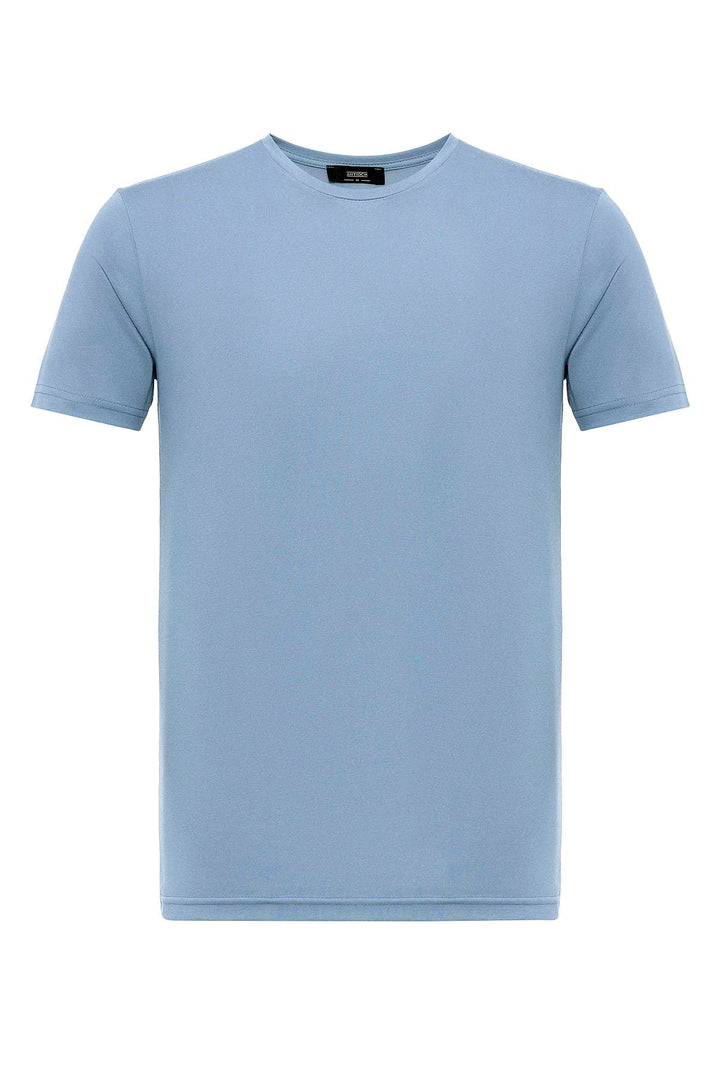 Camiseta de hombre azul con cuello redondo y corte slim - Wessi