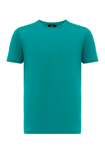 T-Shirt Homme Vert Col Rond Coupe Slim - Wessi