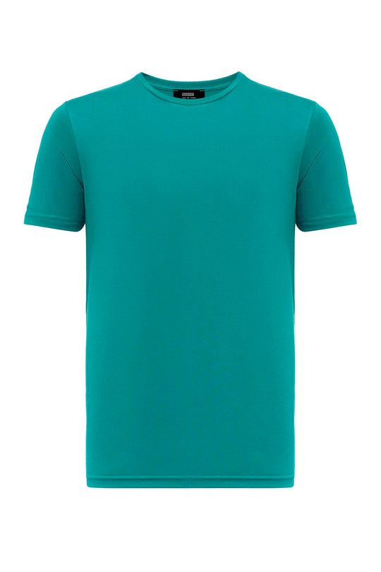 T-Shirt Homme Vert Col Rond Coupe Slim - Wessi