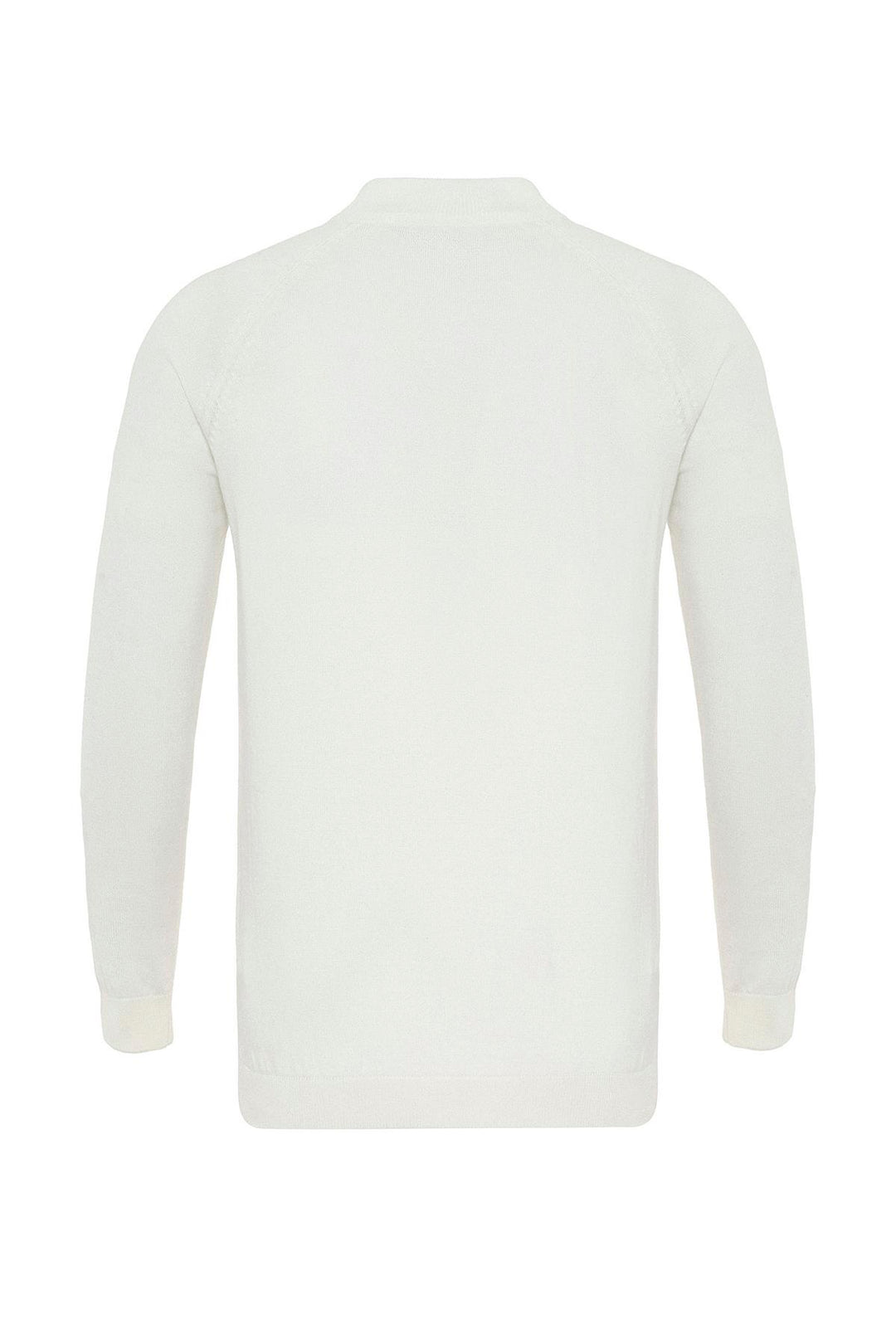 Maglione in maglia slim fit girocollo color écru da uomo - Wessi