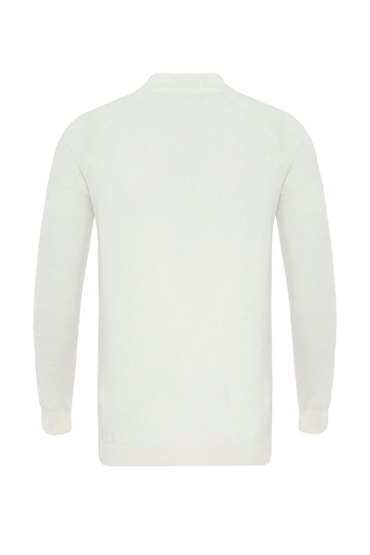 Pull Maille Homme Ecru Col Rond Coupe Slim - Wessi