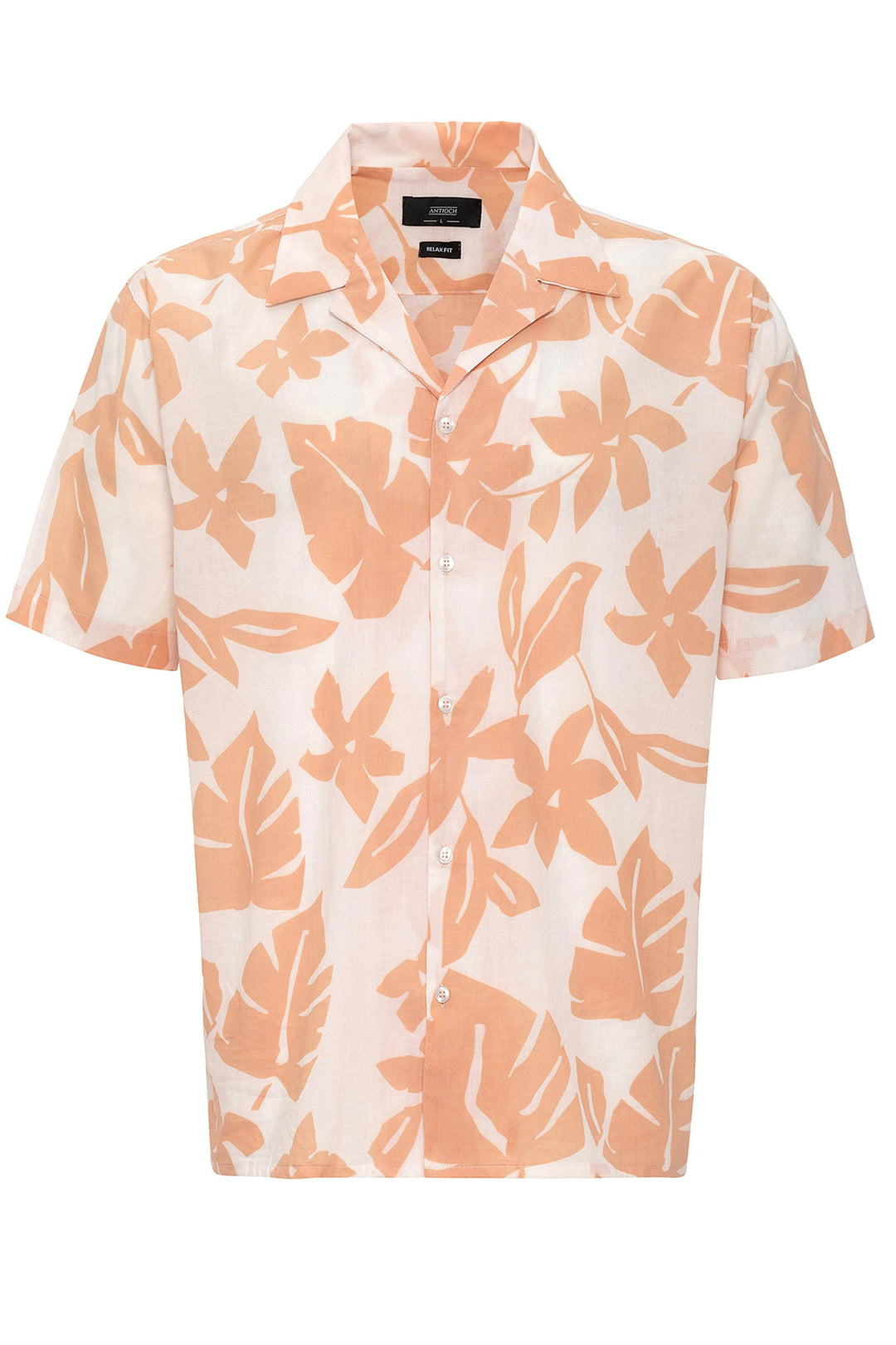Chemise Col Haut à Motifs Floral Orange Homme - Wessi