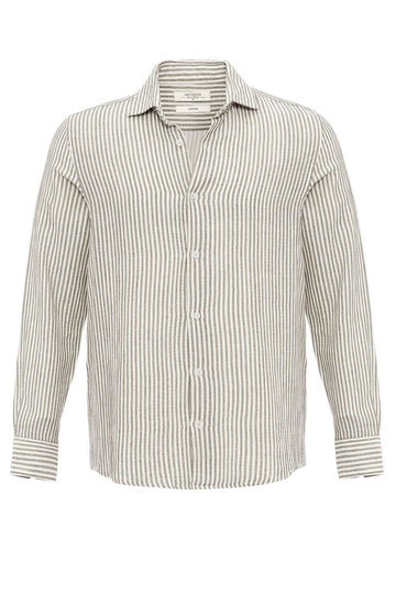 Chemise rayée kaki pour homme - Wessi
