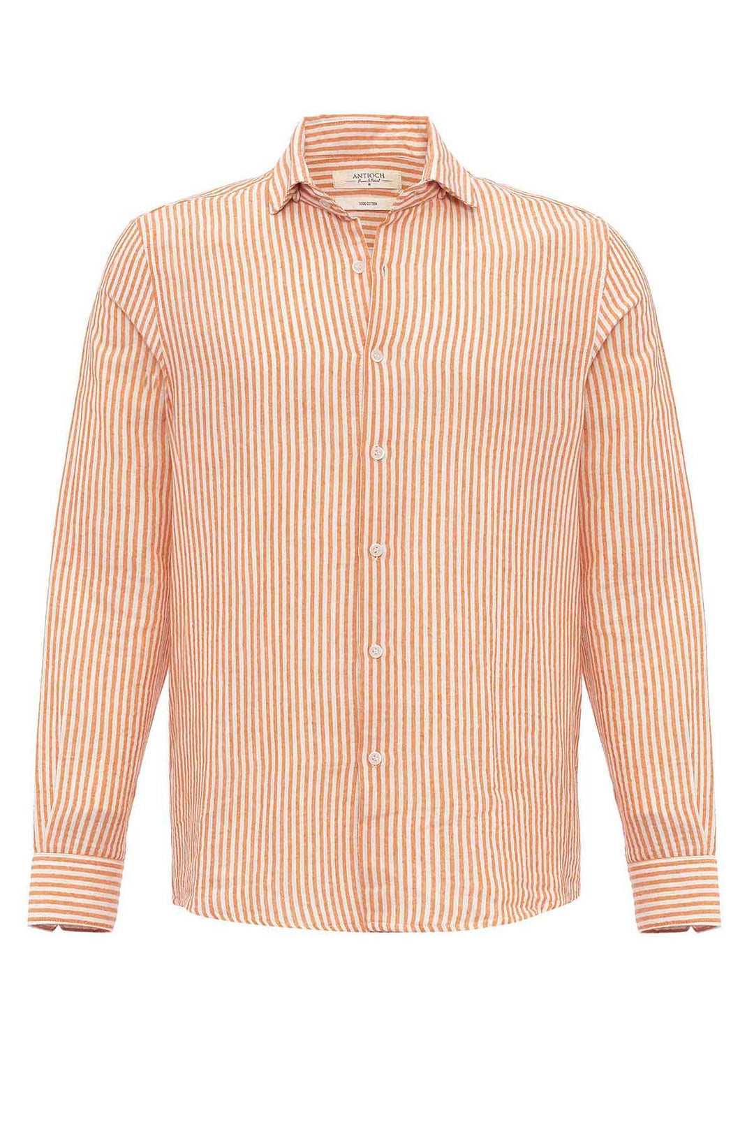 Men's Orange Striped  Shirt - Wessi